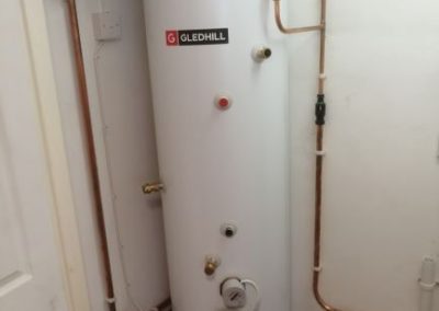 Unvented hot water cylinder installation